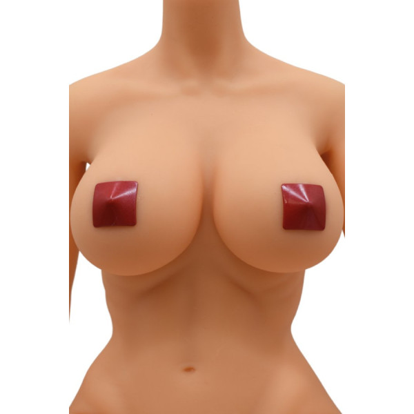 Nipple Métal rouge Cache tétons carré 